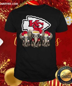 Awesome Cute Kansas City Chiefs Elephant Christmas Shirt