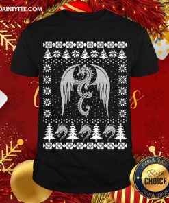 Awesome Dragon Ugly Christmas Fantasy Mystical Holiday Xmas T-Shirt