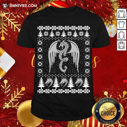 Awesome Dragon Ugly Christmas Fantasy Mystical Holiday Xmas T-Shirt