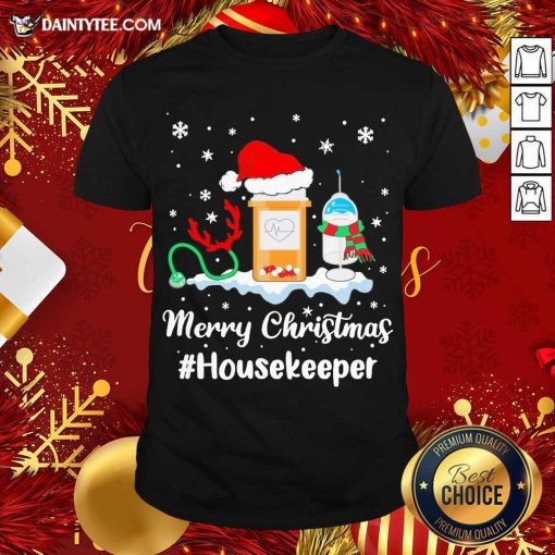 Awesome Nurse Santa Vaccine Merry Christmas #Housekeeper Shirt