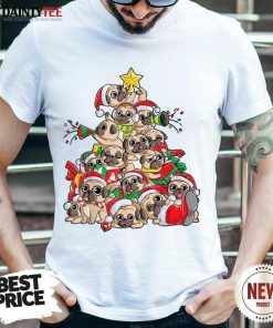 Awesome Pug Christmas Tree Dog Santa Merry Pugmas Xmas Gifts T-Shirt
