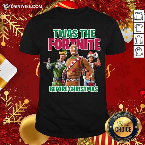 Awesome Twas The Fortnite Before Christmas Shirt