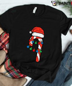Candy Cane Santa Hat Christmas Lights Xmas Shirt