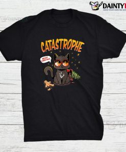 Catastrofe Funny Meowing Christmas Cat Shirt