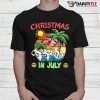 Christmas In July Funny Santa Surfing Summer Beach Vacation Shirt