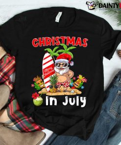 Christmas In July Santa Summer Beach Vacation Shirt