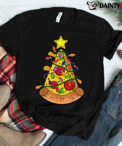 Christmas Tree Lights Pizza Slice Shirt