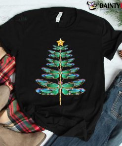 Dragonfly Christmas Tree Entomologist Xmas Insect Shirt