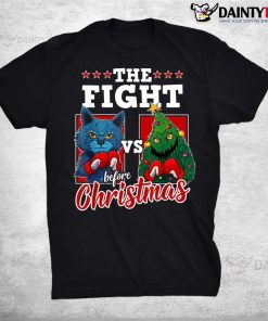 Funny Cat Lover Funny Boxer Cat Vs Christmas Tree Shirt