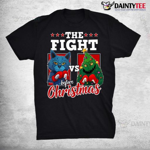 Funny Cat Lover Funny Boxer Cat Vs Christmas Tree Shirt