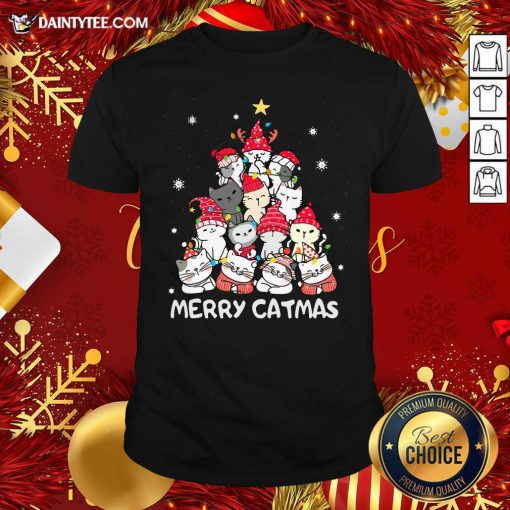 Funny Cats Merry Catmas Merry Christmas Tree Shirt