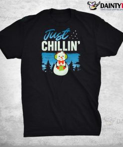Funny Christmas Novelty Just Chillin Snowman Shirt