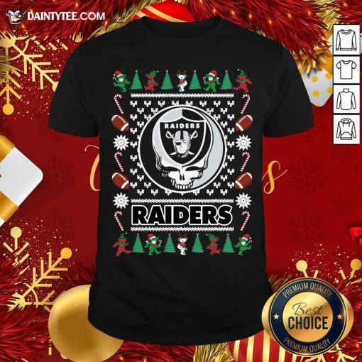 Funny Las Vegas Raiders Grateful Dead Ugly Christmas Shirt