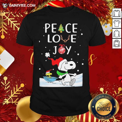 Funny Snoopy Peace Love Joy Christmas Shirt