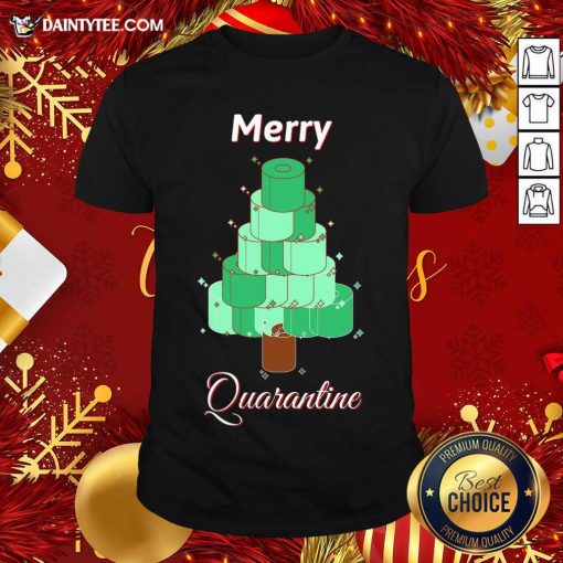 Funny Toilet Paper Christmas Tree Merry Quarantine T-Shirt