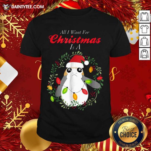 Good Star Wars Porg All I Want Christmas Holiday Shirt