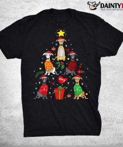 Greyhound Christmas Tree Dog Funny Shirt