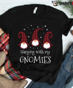Hanging With My Gnomies Plaid Garden Christmas Gnome Shirt