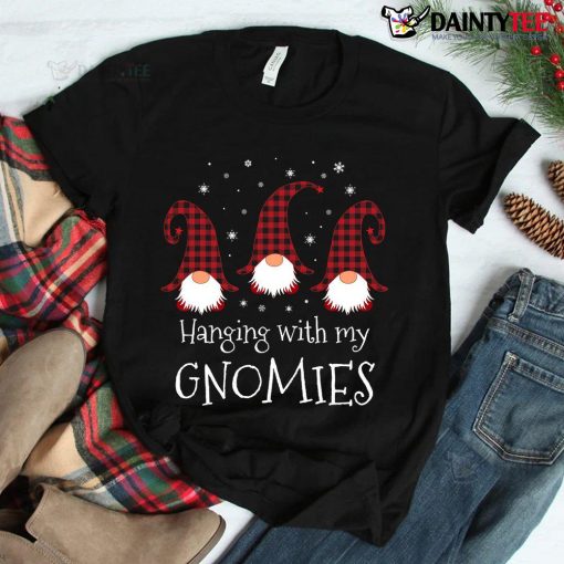 Hanging With My Gnomies Plaid Garden Christmas Gnome Shirt