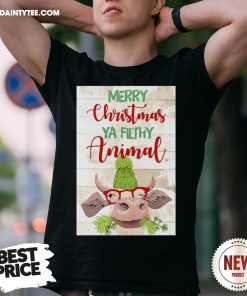 Hot Merry Christmas Ya Filthy Animal Cow Shirt