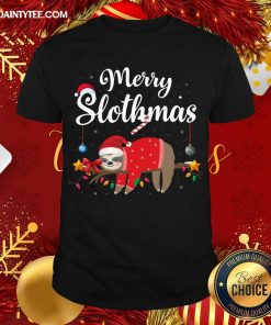 Hot Merry Slothmas Sloth Funny Christmas Shirt
