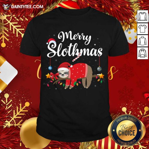 Hot Merry Slothmas Sloth Funny Christmas Shirt