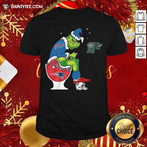 Hot The Grinch Pittsburgh Steelers Shit On Toilet Cleveland Browns And Other Teams Christmas Shirt