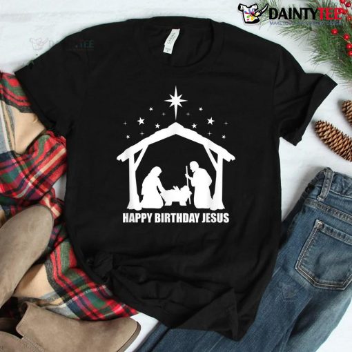 Jesus Christmas Christian Party Religious Happy Birthday Shirt