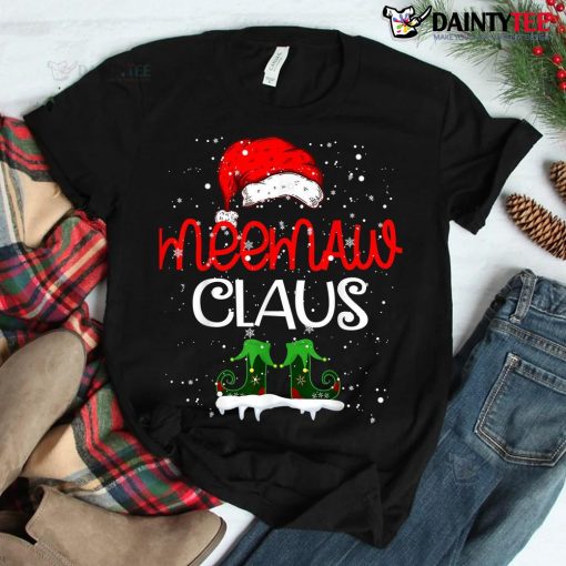 Meemaw Claus Christmas Cute Santa Family Matching Pajamas Shirt