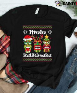 Mele Kalikimaka Christmas Hawaiian Santa Tiki Shirt