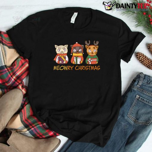 Meowry Christmas Reindeer Cat Shirt