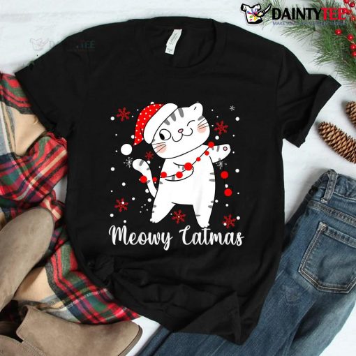 Meowy Catmas Cat Christmas Cute Kitten Shirt