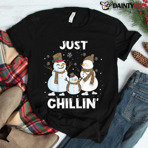 Merry Christmas Just Chillin Snowman Family Matching Pajama Shirt