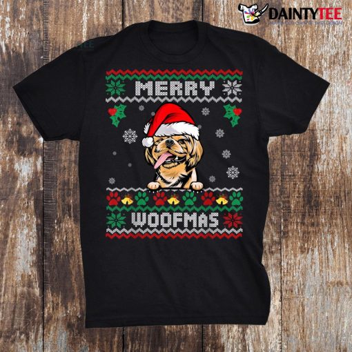 Merry Woofmas Shih Tzu Dog Funny Christmas Ugly Xmas Shirt