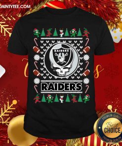 Nice Las Vegas Raiders Grateful Dead Ugly Christmas Shirt