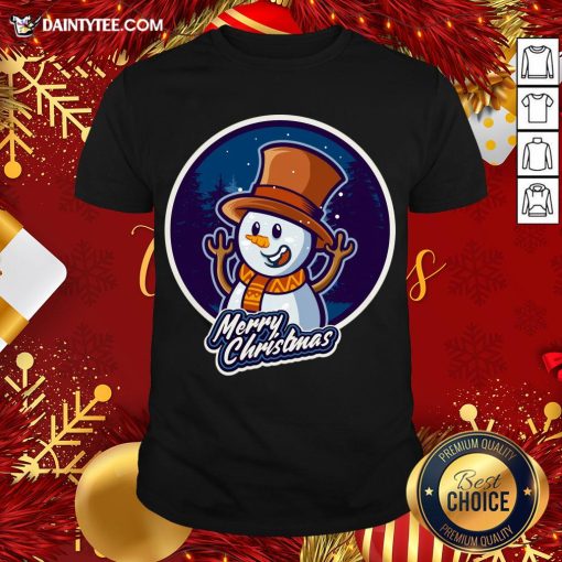 Nice Xmas Smiley Snowman Merry Christmas T-Shirt