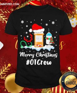 Original Nurse Santa Vaccine Merry Christmas #OT Crew Shirt