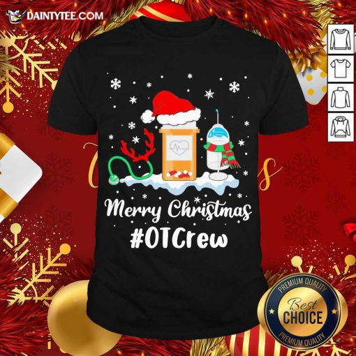 Original Nurse Santa Vaccine Merry Christmas #OT Crew Shirt