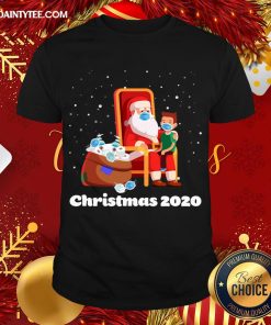 Original Santa With Face Mask And Toilet Paper Christmas 2020 T-Shirt