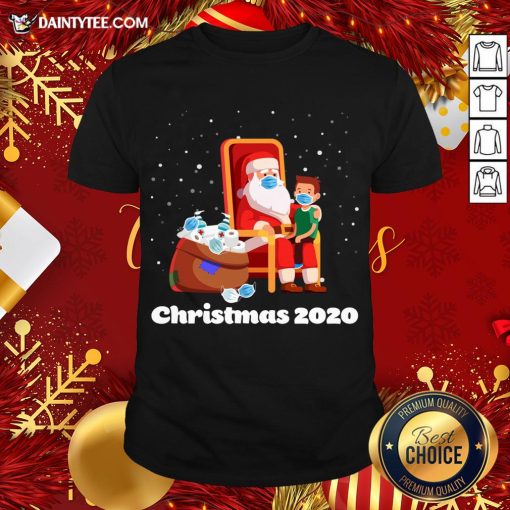 Original Santa With Face Mask And Toilet Paper Christmas 2020 T-Shirt