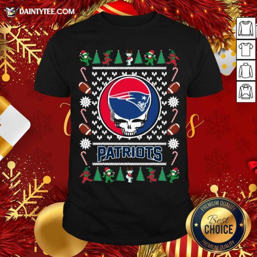 Perfect New England Patriots Grateful Dead Ugly Christmas Shirt