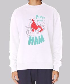Ponyo Loves Ham Ponyo Merch Hoodie
