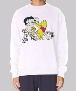 Pooh Pouring Honey on Betty Boop Hoodie