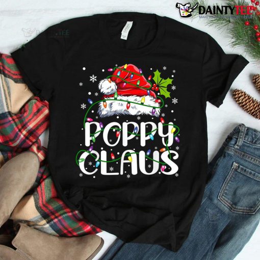 Poppy Claus Christmas Lights Pajama Family Matching Shirt