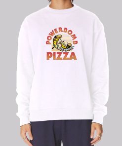 Powerbomb Pizza Graphic Print Back Hoodie
