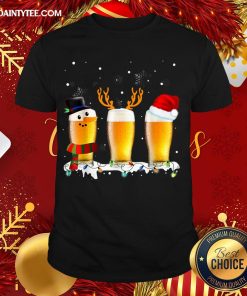 Premium Santa Reindeer Beer Funny Alcohol Drinking Beer Christmas T-Shirt
