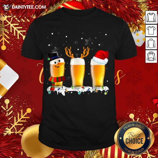 Premium Santa Reindeer Beer Funny Alcohol Drinking Beer Christmas T-Shirt