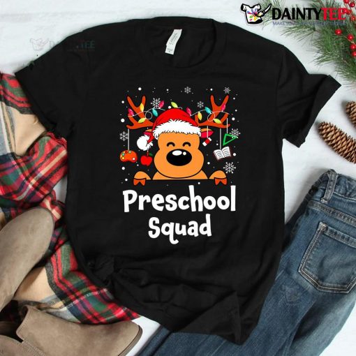 Preschool Squad Reindeer Preschool Teacher Christmas Shirt