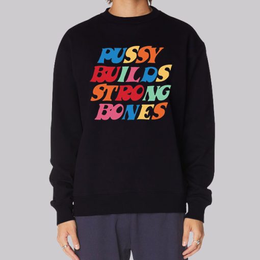 Pussy Builds Strong Bones Colorful Hoodie