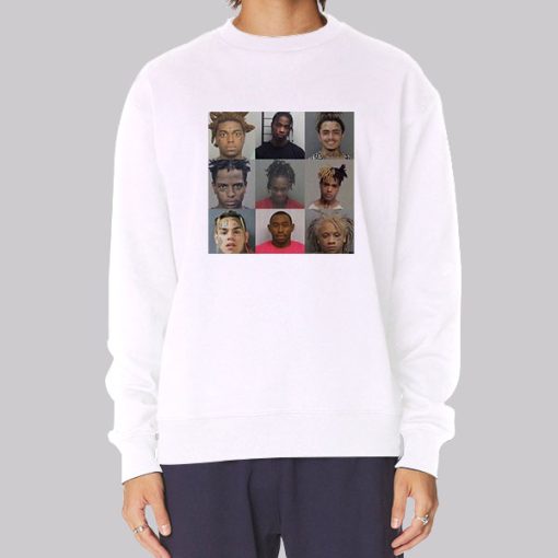 Rappers Mugshots Merch Graphic Hoodie